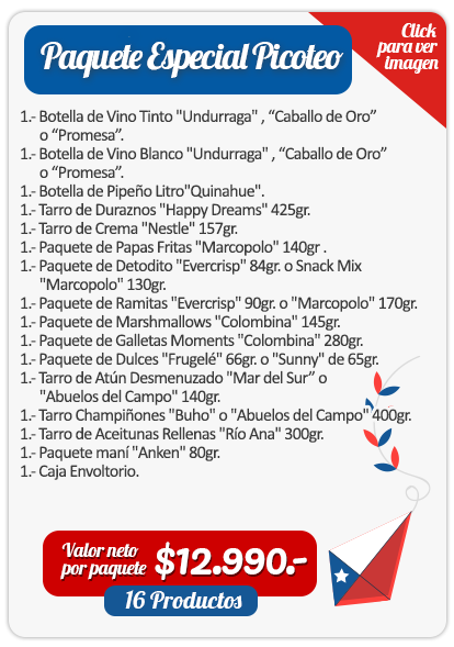 Paquete Especial Picoteo - Pfau Frut Canastas Dieciocheras