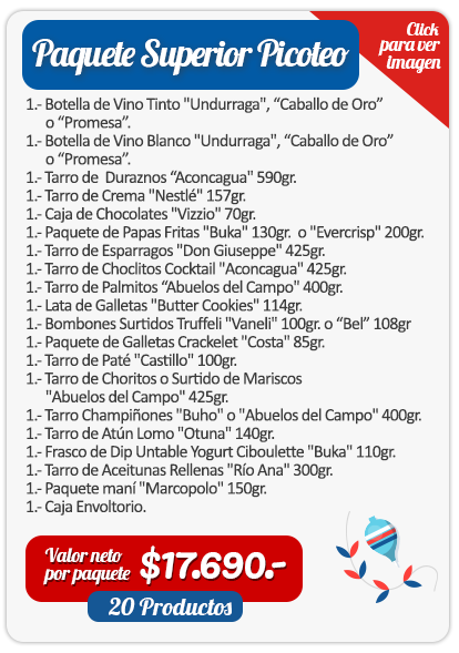 Paquete Superior Picoteo - Pfau Frut Canastas Dieciocheras